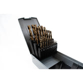 Hepyc 1–13mm HSS-Co Jobber Drill Bit Set 0.5mm Increments (25-Piece, DIN 338, Split Point)